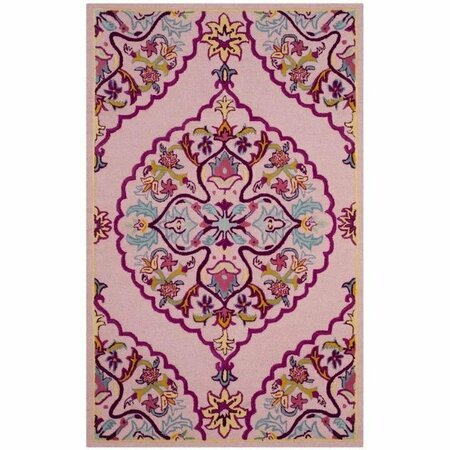 SAFAVIEH Bellagio Hand Tufted Round Area Rug, Pink and Multicolor - 5 x 5 ft. BLG605A-5R
